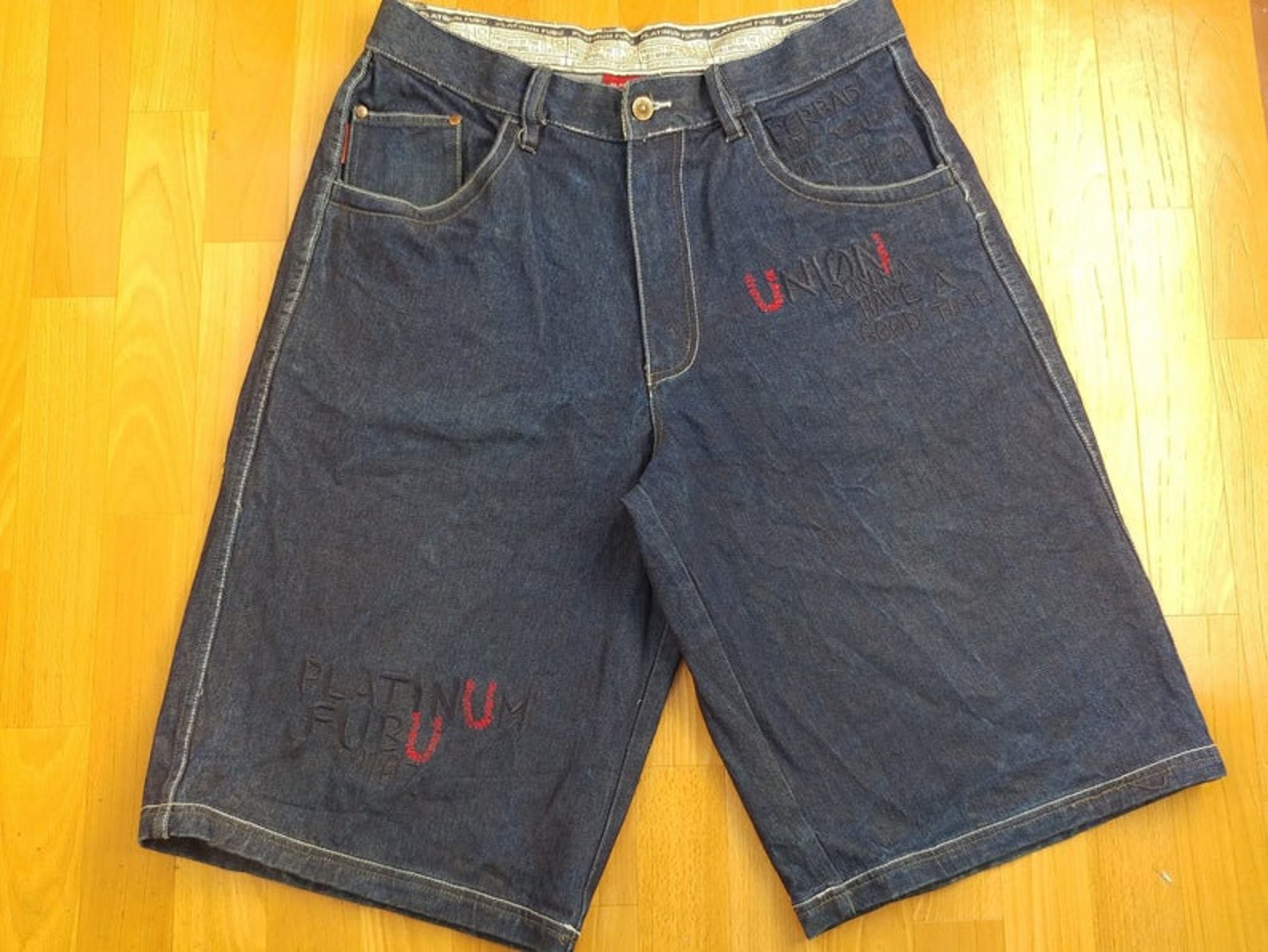 Platinum FUBU jeans shorts old school vintage baggy denim | Etsy