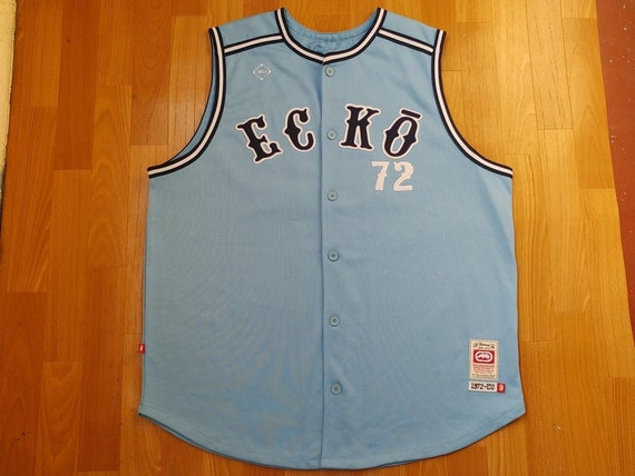 ECKO 72 Mens L Jersey Shirt Shorts 2 pc Set Blue Basketball Style  Streetwear