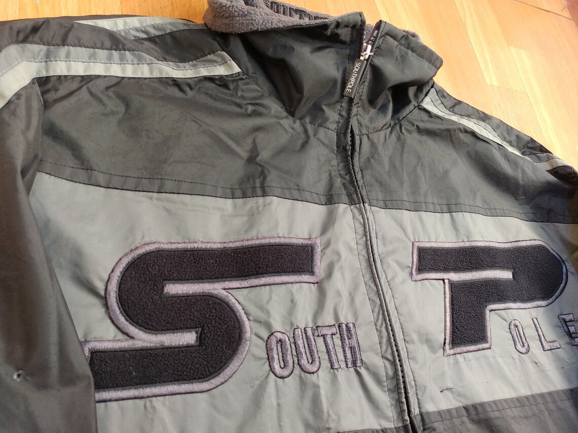 SOUTHPOLE jacket black poliamid vintage South Pole coat 90s | Etsy