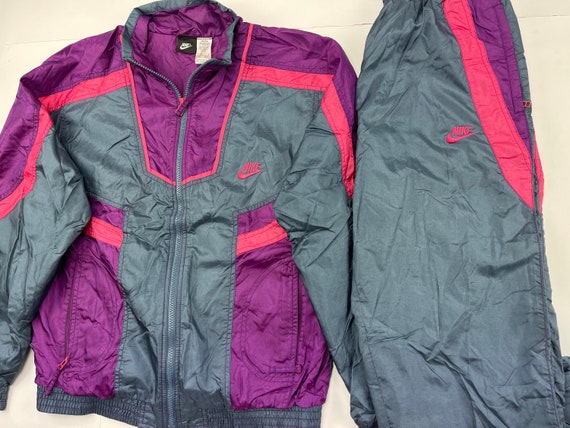 Nike Tracksuit, Neon Purple, Vintage Track Suit, Jacket Pants