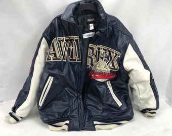 AVIREX Faux Leather Jacket Black 