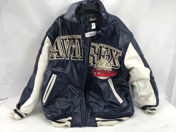 AVIREX Faux Leather Jacket Black 