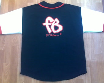 FUBU t-shirt, vintage jersey of 90s hip-hop clothing, 1990s hip hop shirt, OG, gangsta rap, buttoned sewn, size L