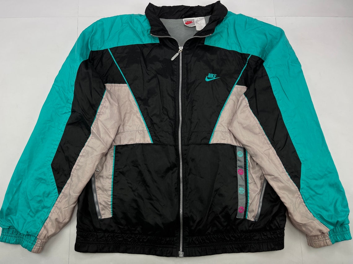 Nike Tracksuit Neon Green Vintage Track Suit Jacket Pants Etsy