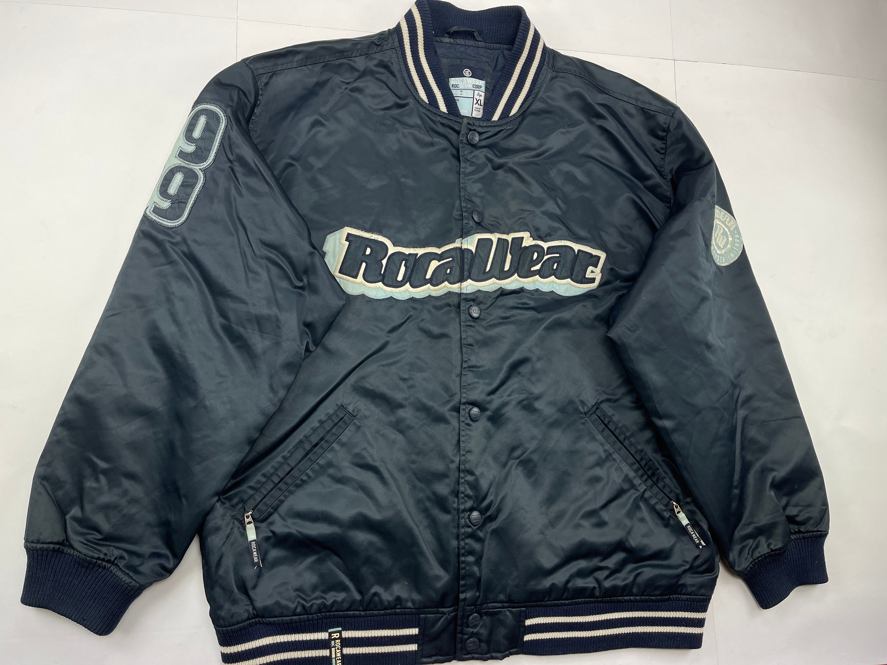 Supreme Worn Leather Varsity Jacket Black - Mens, Size S