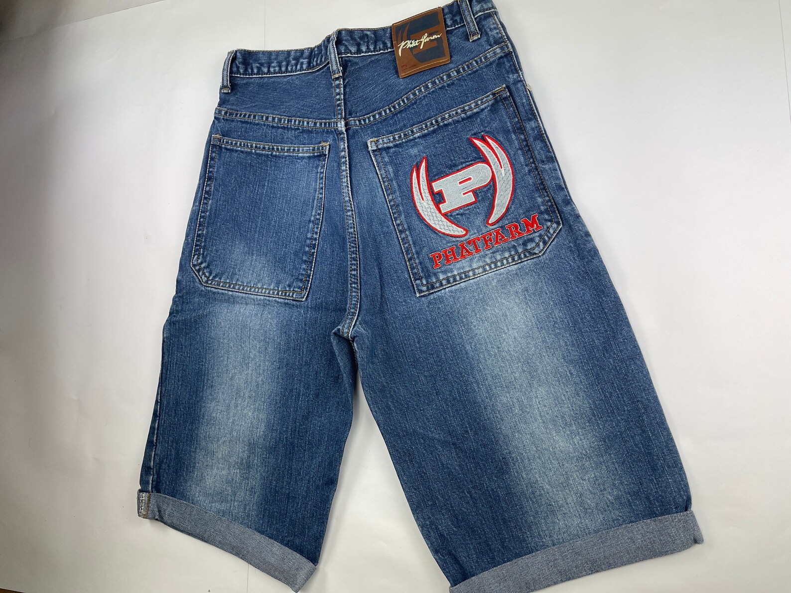 Phat Farm Jeans Shorts Blue Vintage Baggy Jeans 90s Hip-hop - Etsy