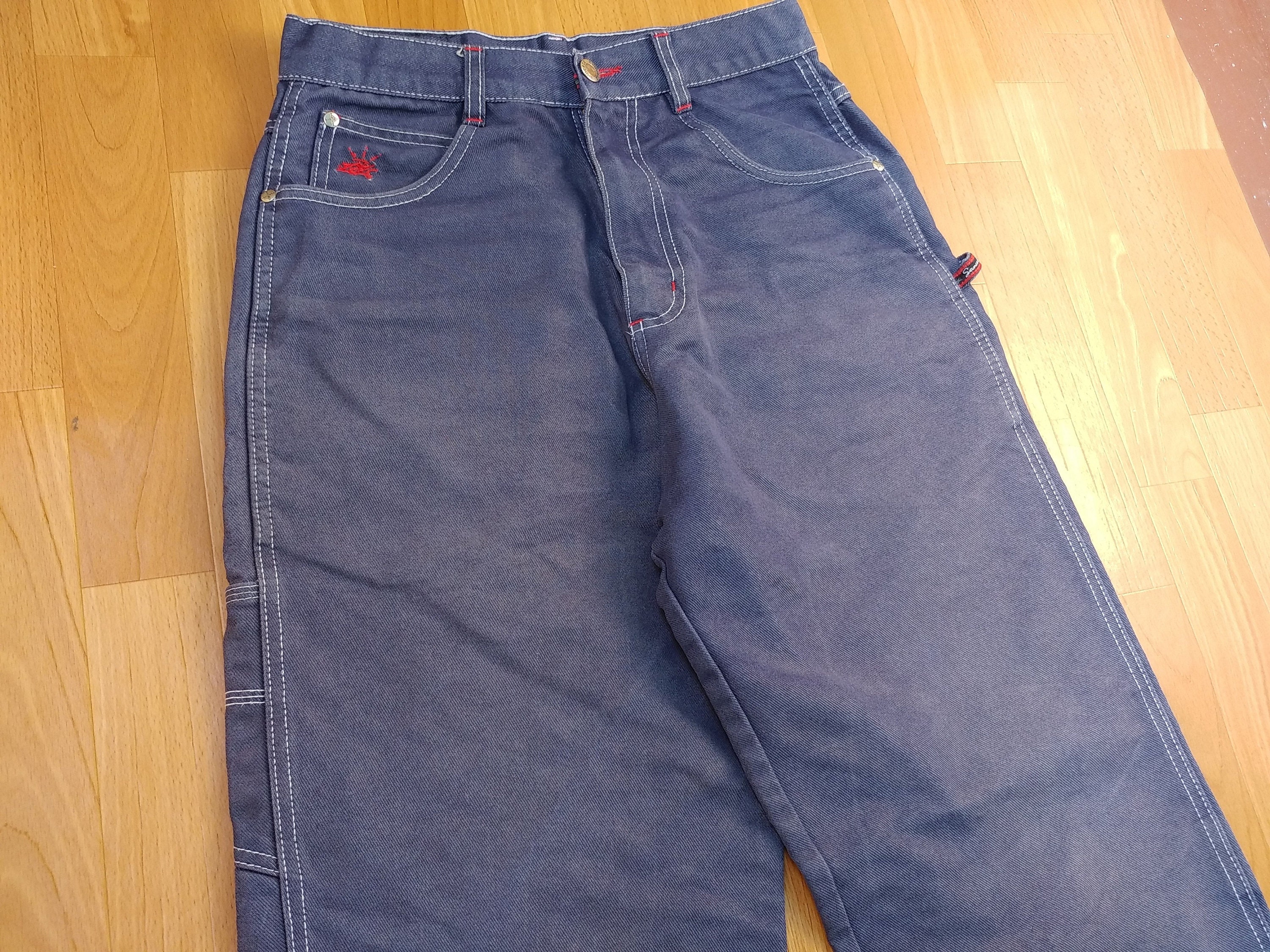 Sancezz Jeans Vintage Shiny Blue Hip Hop Pants 90s Hip-hop | Etsy