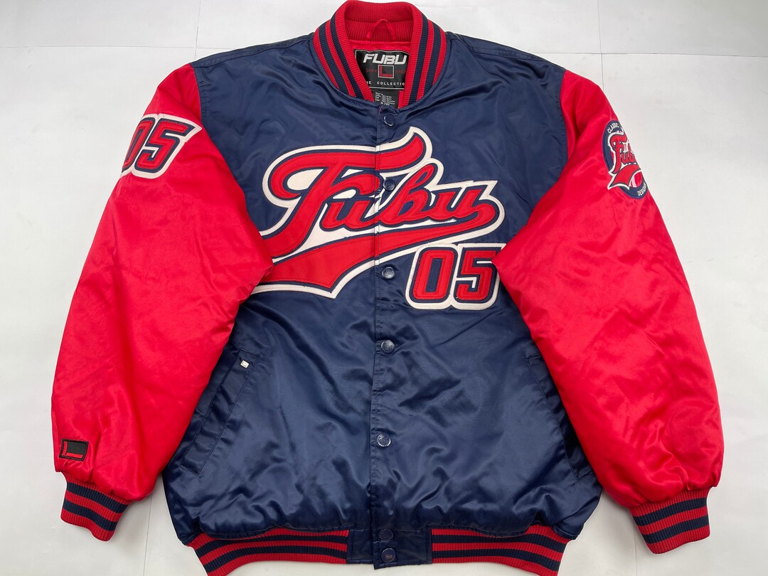 FUBU Jacket, Red, Vintage College Varsity Bomber, 90s Hip Hop Clothing