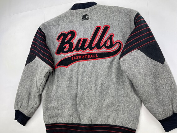 Vintage 90s Chicago Bulls Starter Pullover 1/2 Zip Button Jacket XL Jordan  NBA