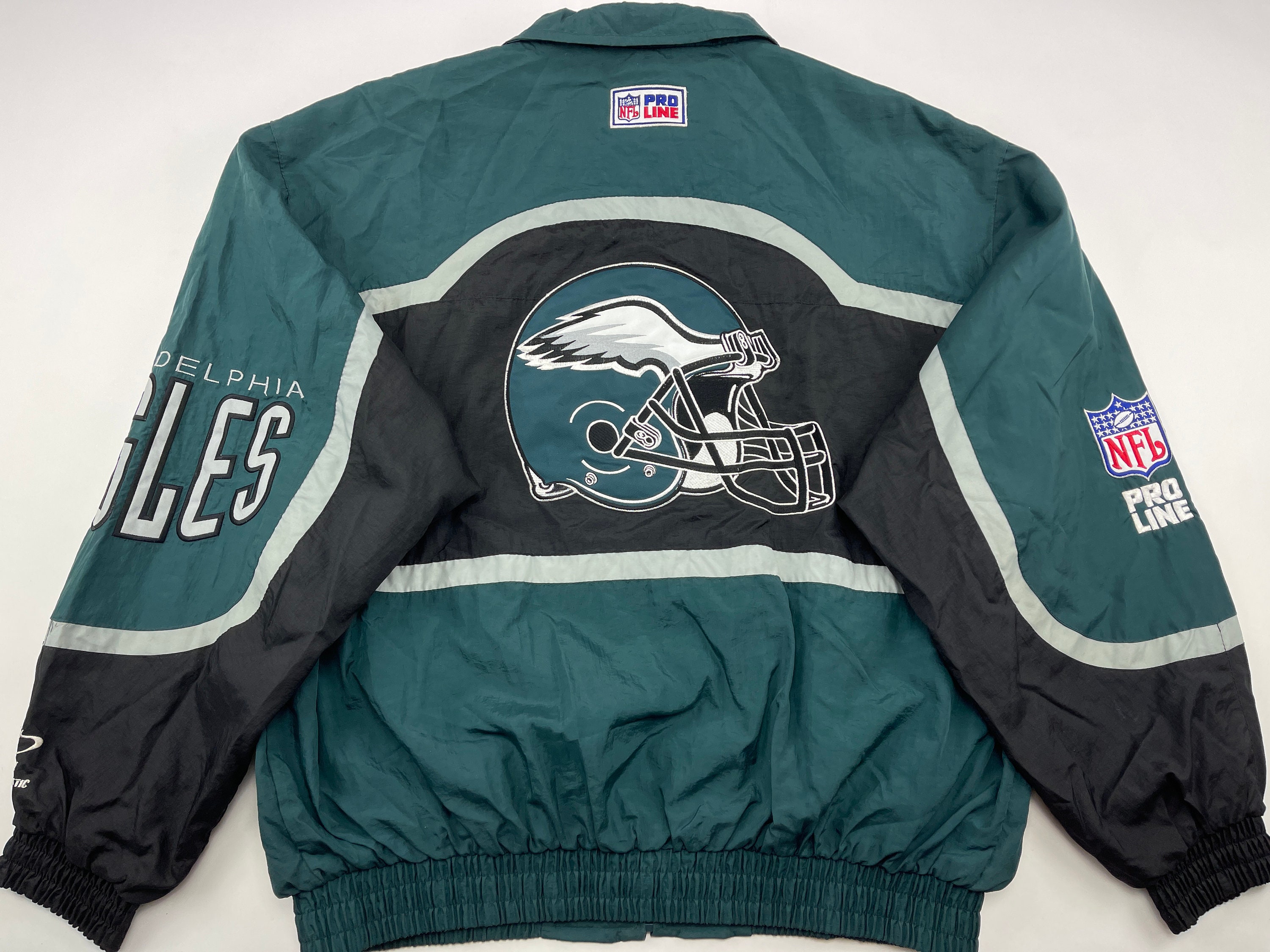Logo Print Philadelphia Eagles NFL Leather Jacket