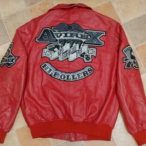 AVIREX Leather Jacket Hi-rollers Red 