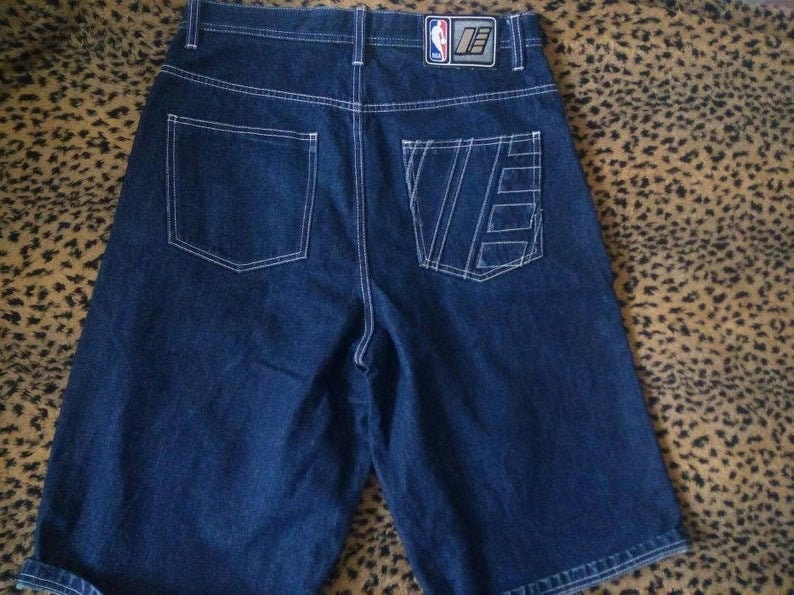 NBA shorts vintage denim UNK basketball shorts 76ers Lakers Etsy