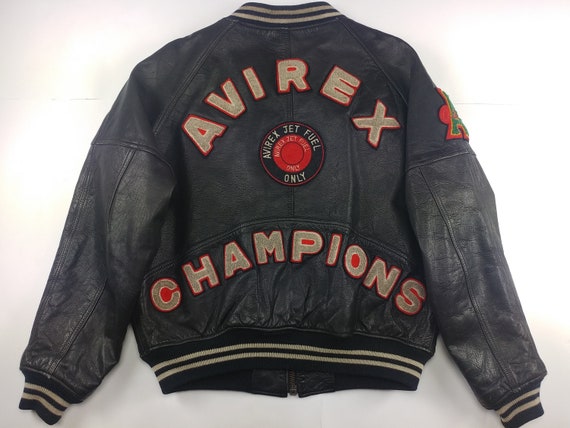 AVIREX leren jas zwarte vintage jas jaren 90 hiphop kleding Etsy Nederland AVIREX leren jas zwarte vintage jas jaren 90 hiphop kleding Etsy Nederland