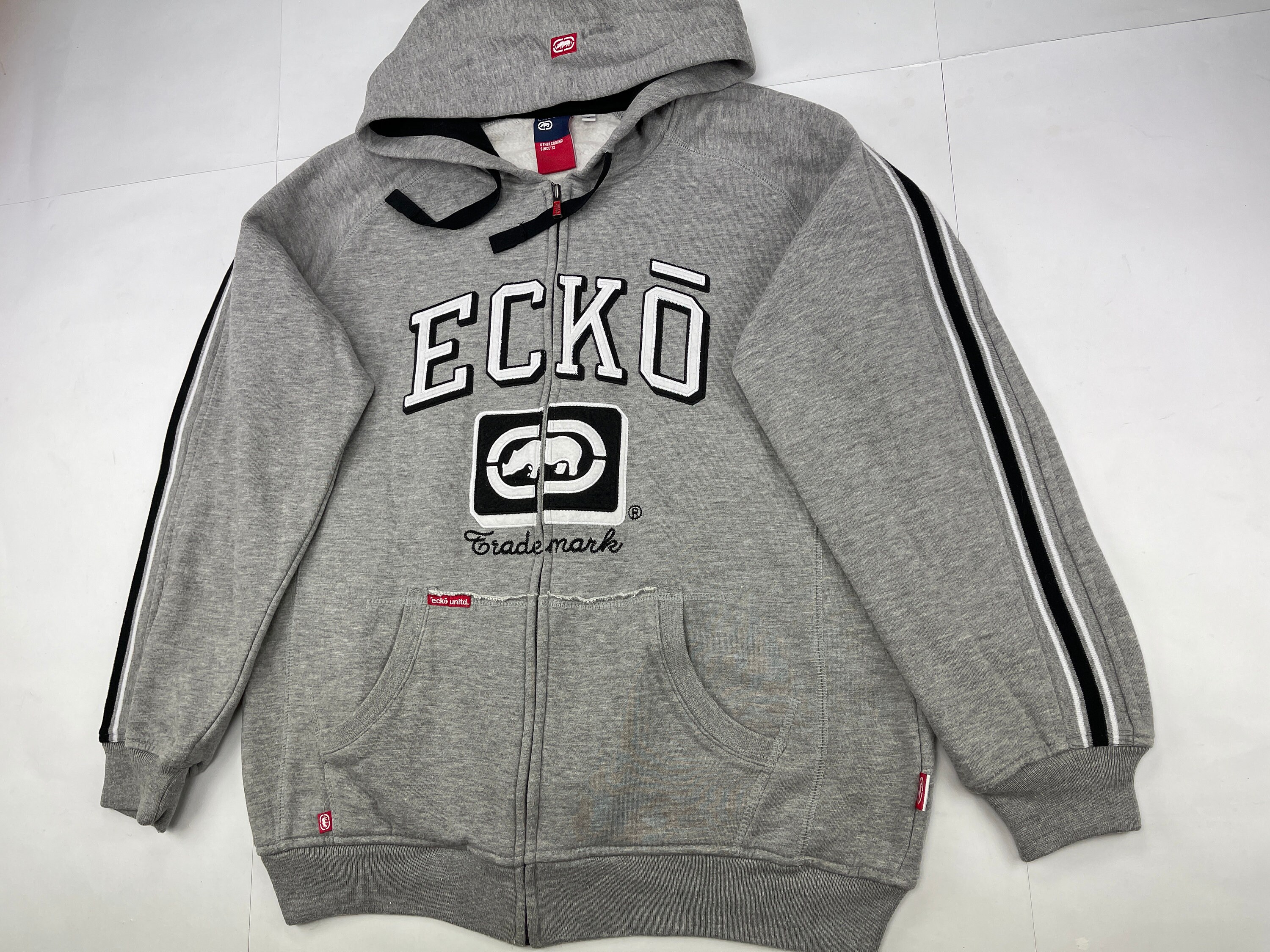 ECKO UNLTD hoodie gray vintage hip hop sweatshirt 90s hip | Etsy