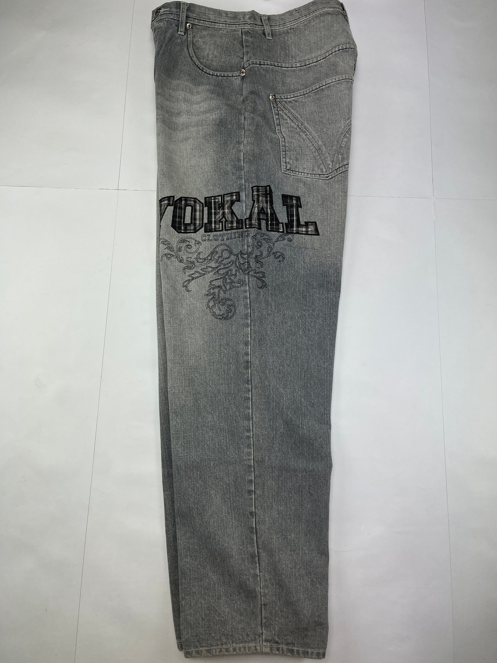 Vokal jeans black vintage baggy jeans 90s hip hop clothing | Etsy