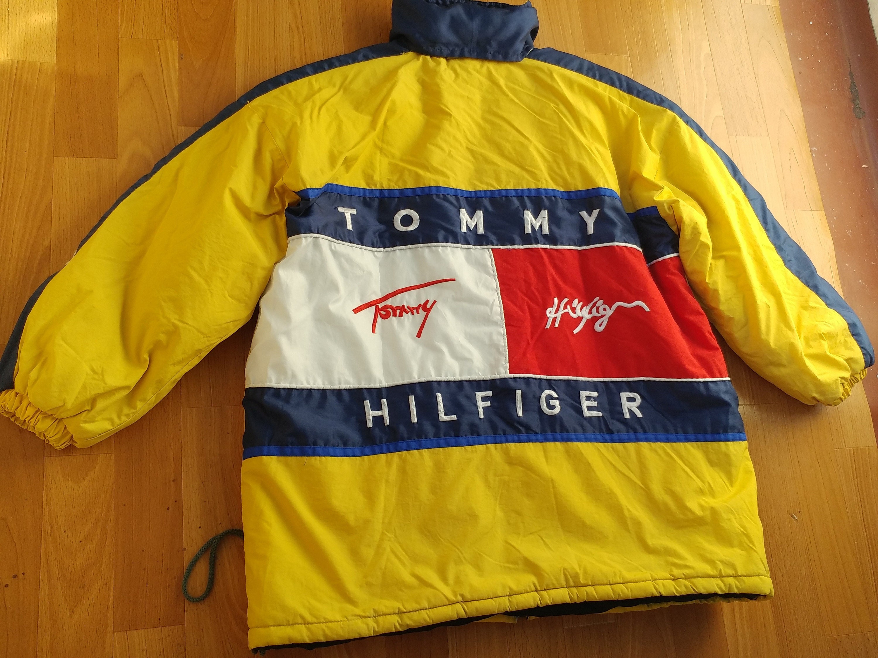 Tommy Hilfiger Jacket Yellow Vintage Big Logo Tommy 90s - Etsy Norway