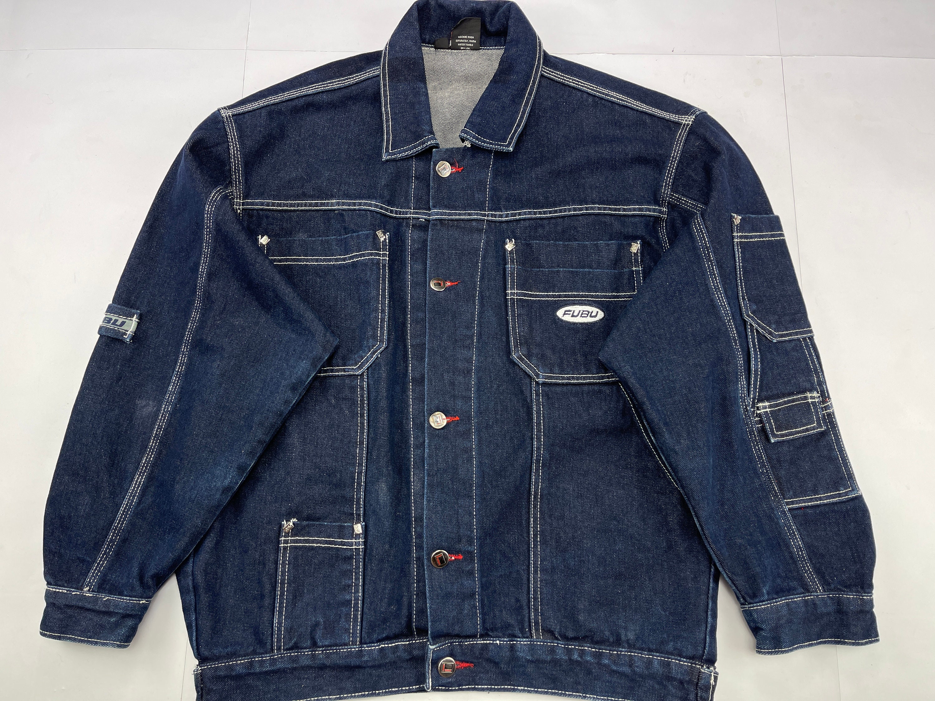 FUBU jacket blue vintage hip-hop denim jacket jeans 90s | Etsy