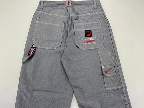 FUBU Jeans Shiny Gray Vintage Baggy 