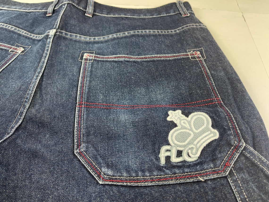 Flashlights Jeans Blue Vintage Baggy Jeans 90s Hip Hop Etsy
