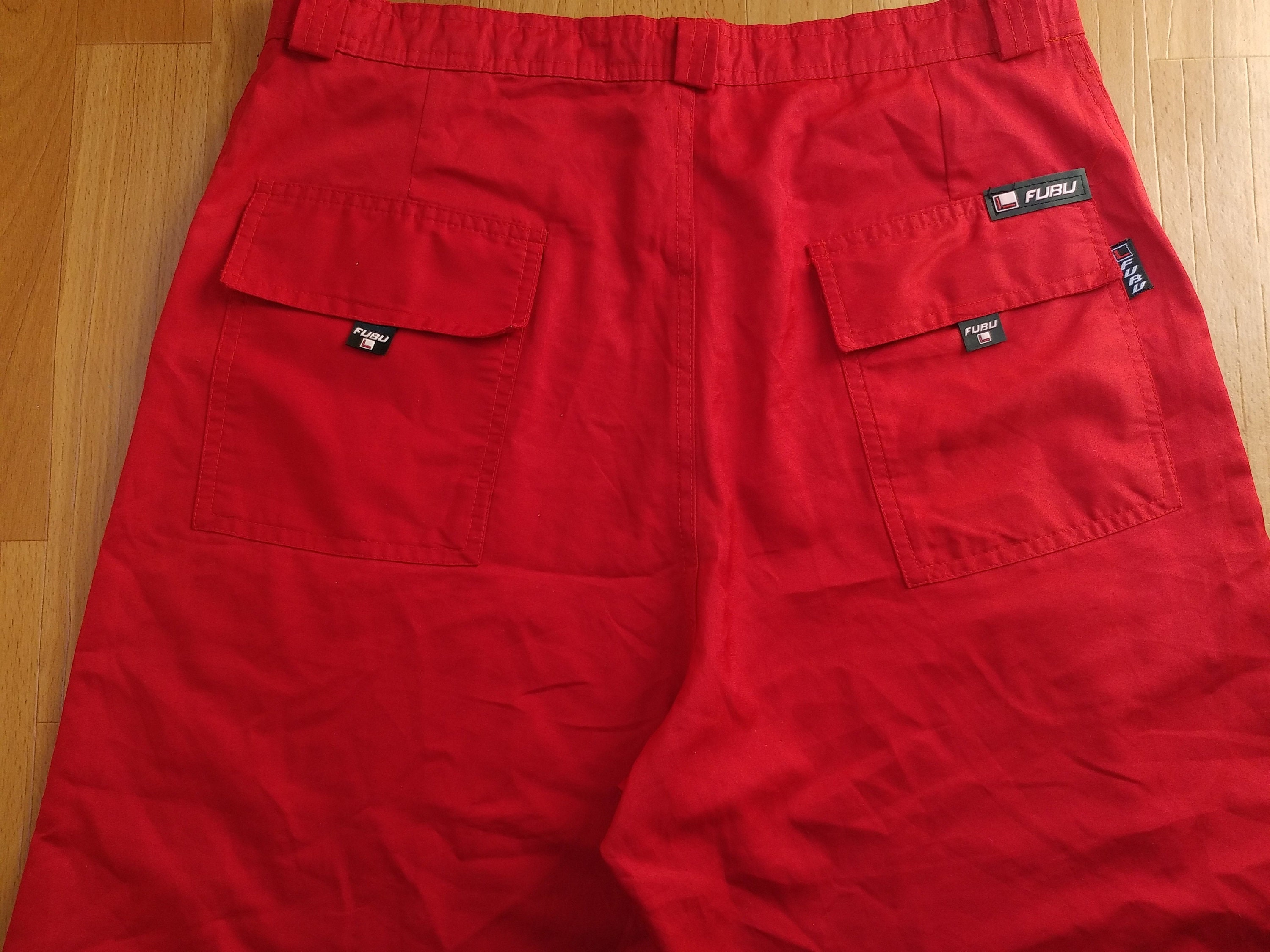 FUBU shorts red vintage Fubu jeans shorts 90s hip hop | Etsy