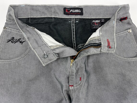 FUBU Jeans Shiny Gray Vintage Baggy 