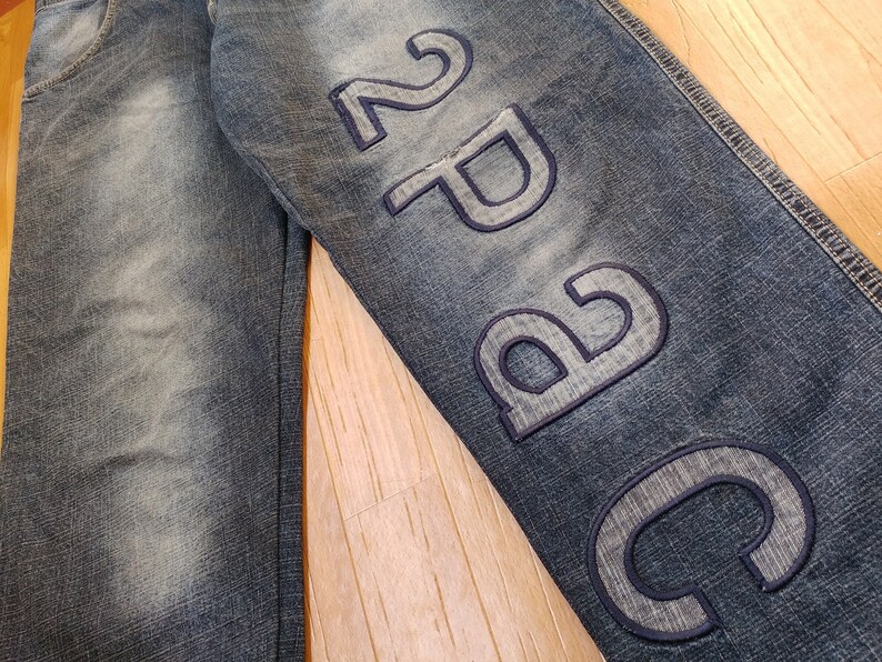 90s hip hop clothing gangsta rap Tupac Makaveli pants 1990s shirt 2Pac jeans old school blue vintage baggy jeans size W 34 streetwear