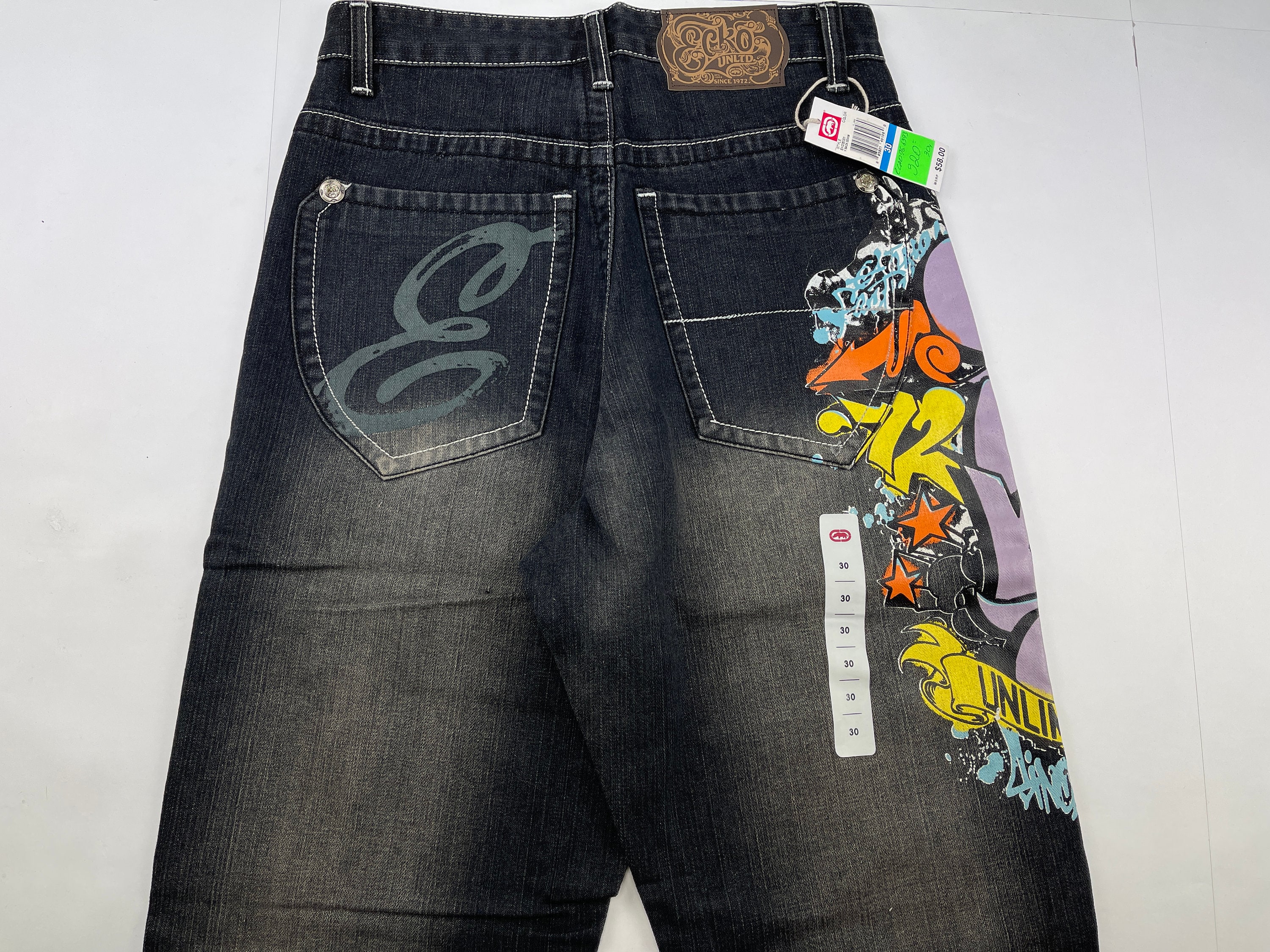 Ecko Unltd jeans black vintage baggy pants deadstock 90s - Etsy 日本
