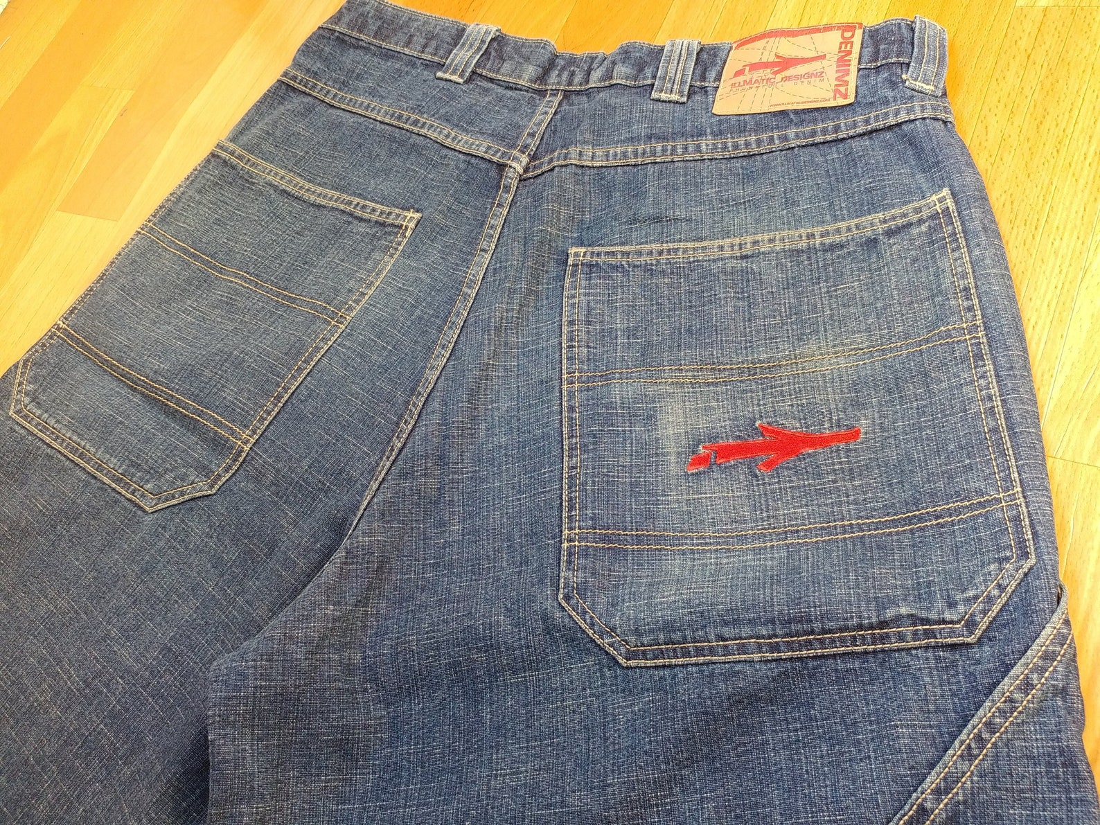 Nas Illmatic Designz jeans shorts vintage blue baggy denim | Etsy