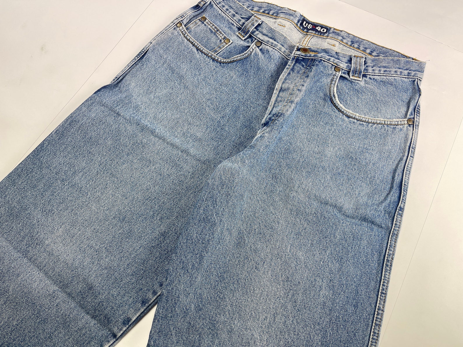 US40 Jeans US Forty Jeans Blue Vintage Baggy Jeans 90s Hip - Etsy