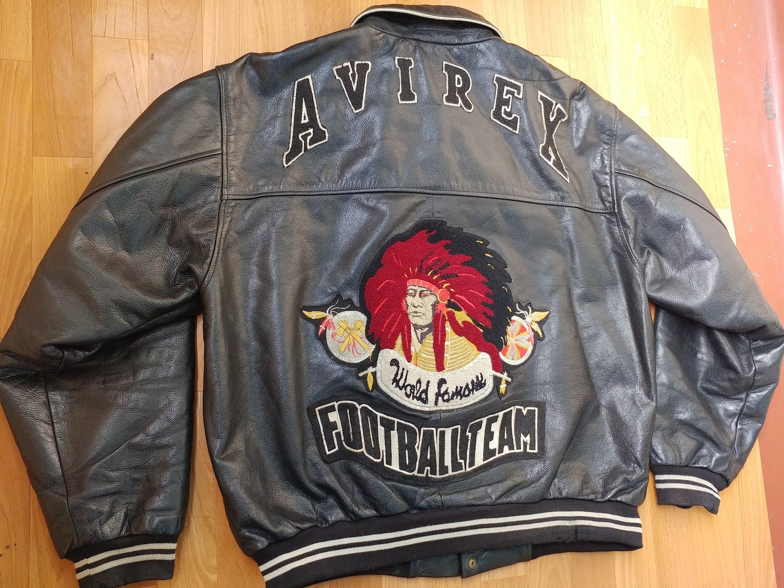 AVIREX leather jacket 1988 vintage black leather coat 90s | Etsy