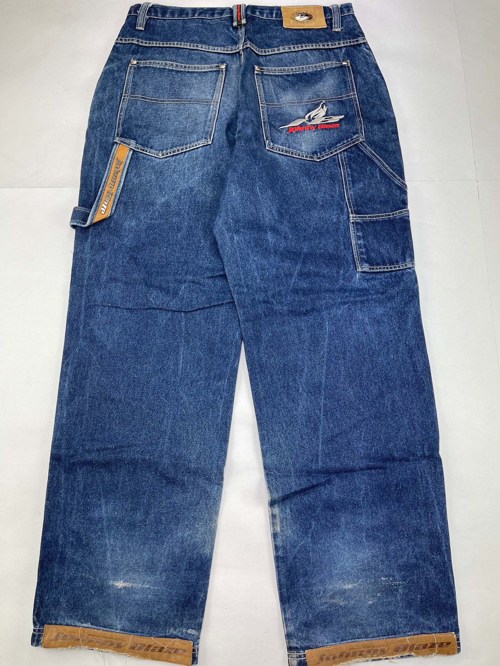 Johnny Blaze jeans vintage Wu Wear blue loose baggy pants Wu | Etsy