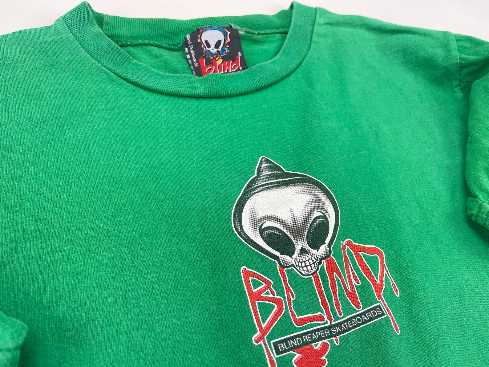 Blind Skateboards Tshirt Vintage Green Jersey 90s Hip Etsy