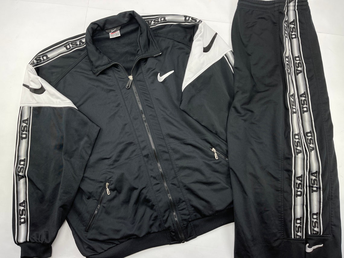 Survêtement Nike noir survêtement vintage pantalon veste Etsy