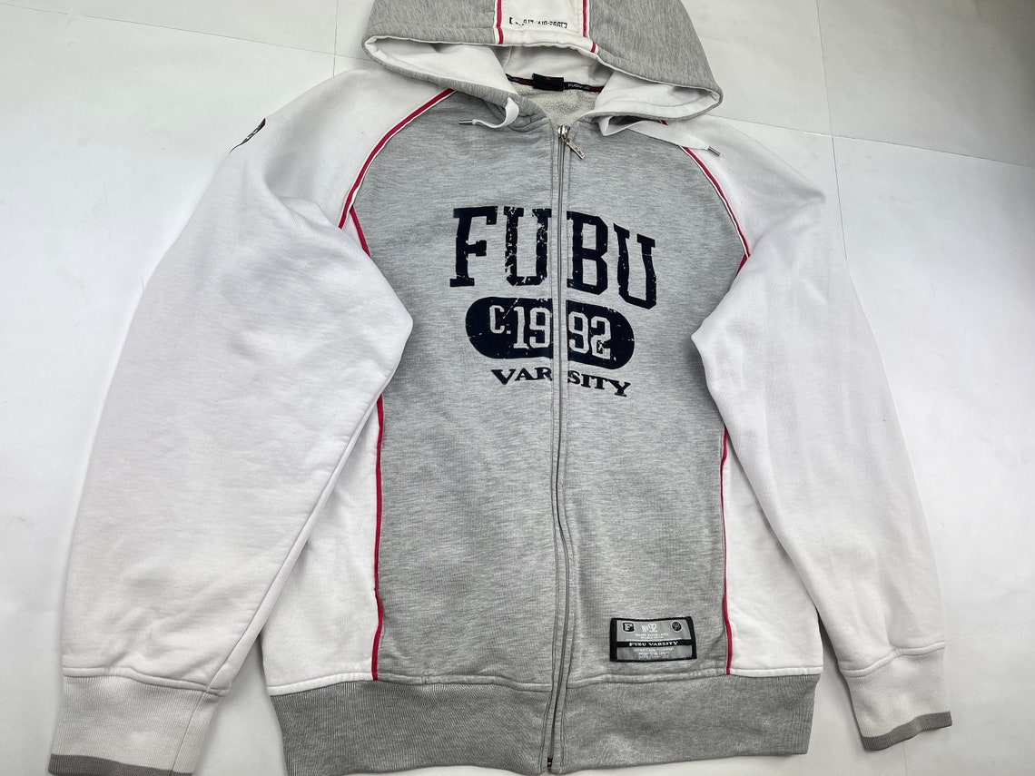 FUBU Hoodie White Vintage Fubu Sweatshirt 90s Hip Hop Etsy