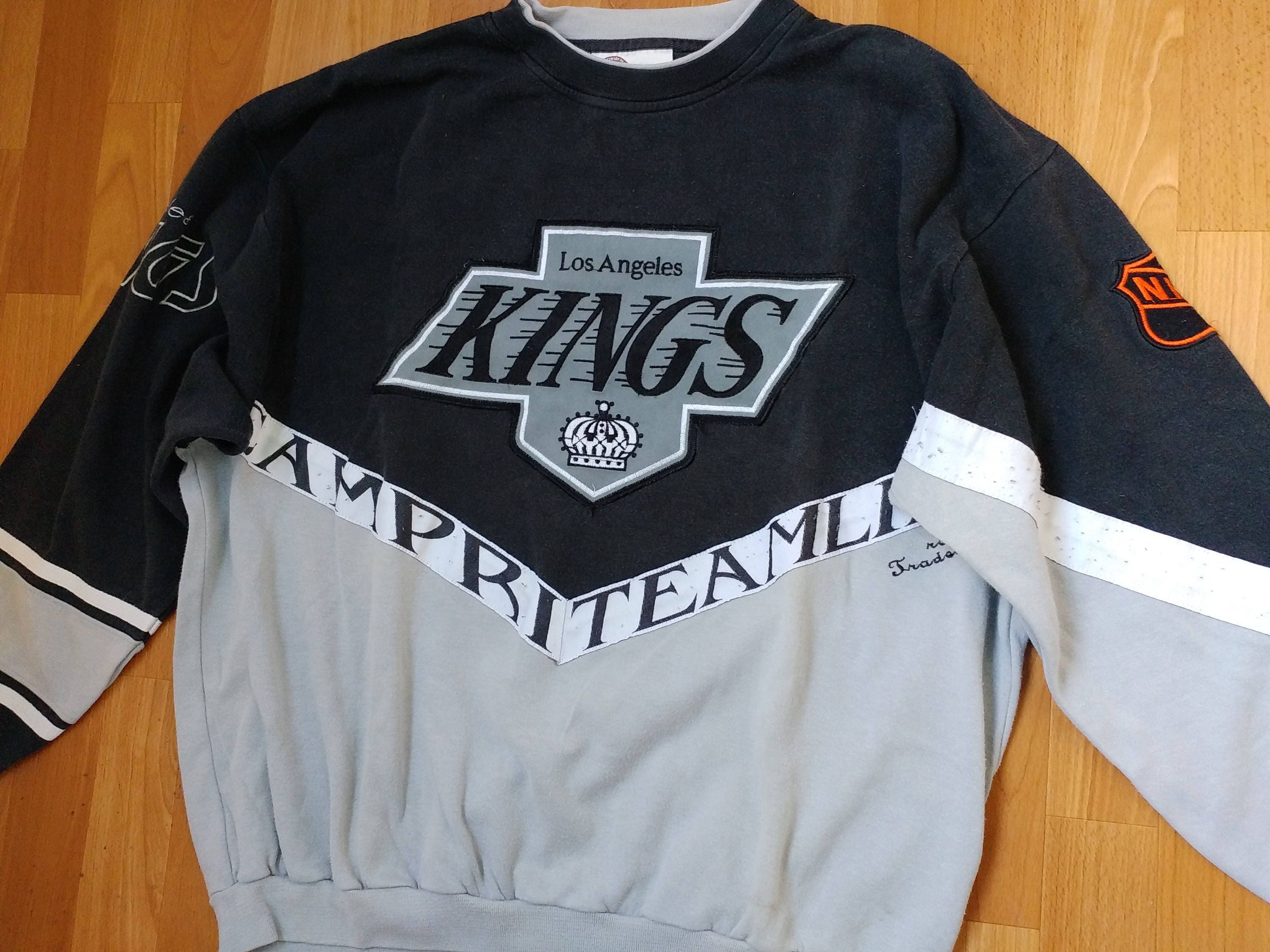 NHL Los Angeles Kings Iced Out Slub Black Long Sleeve Hoodie Shirt