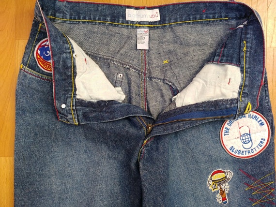90s hip-hop clothing Platinum FUBU jeans rap 1990s hip hop size W 32 old school streetwear Harlem Globetrotters vintage baggy pants