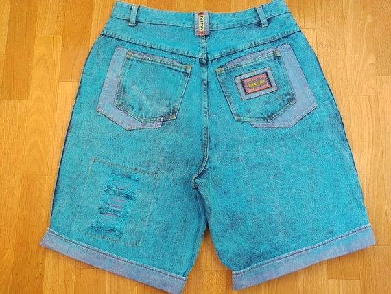 neon blue jeans