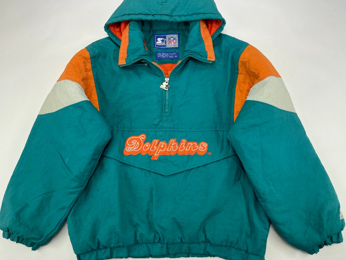 NFL Starter Miami Dolphins jacket 3/4 half zip football Etsy