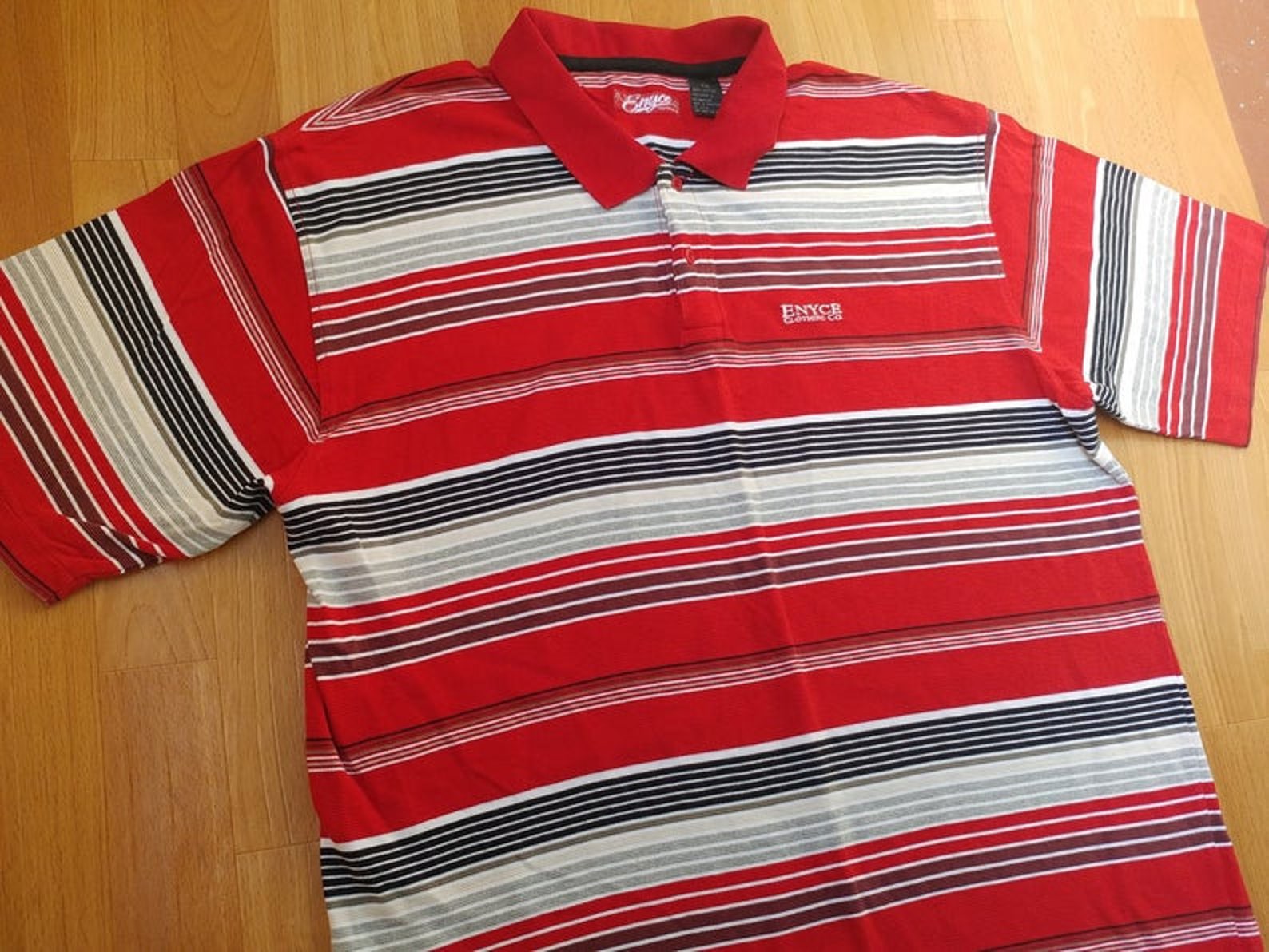 Enyce Shirt Vintage Hip-hop Shirt Red Striped Polo Shirt - Etsy