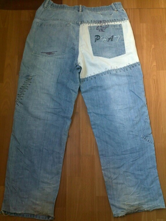Phat Farm jeans, blue baggy jeans vintage, 90s hip