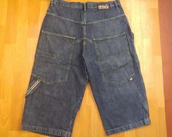 KARL KANI Shorts, Blue Hip Hop Jeans Denim Shorts of 90s Hip-hop ...