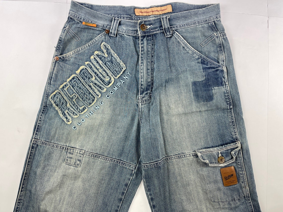 Redrum jeans blue vintage baggy jeans 90s hip hop clothing | Etsy