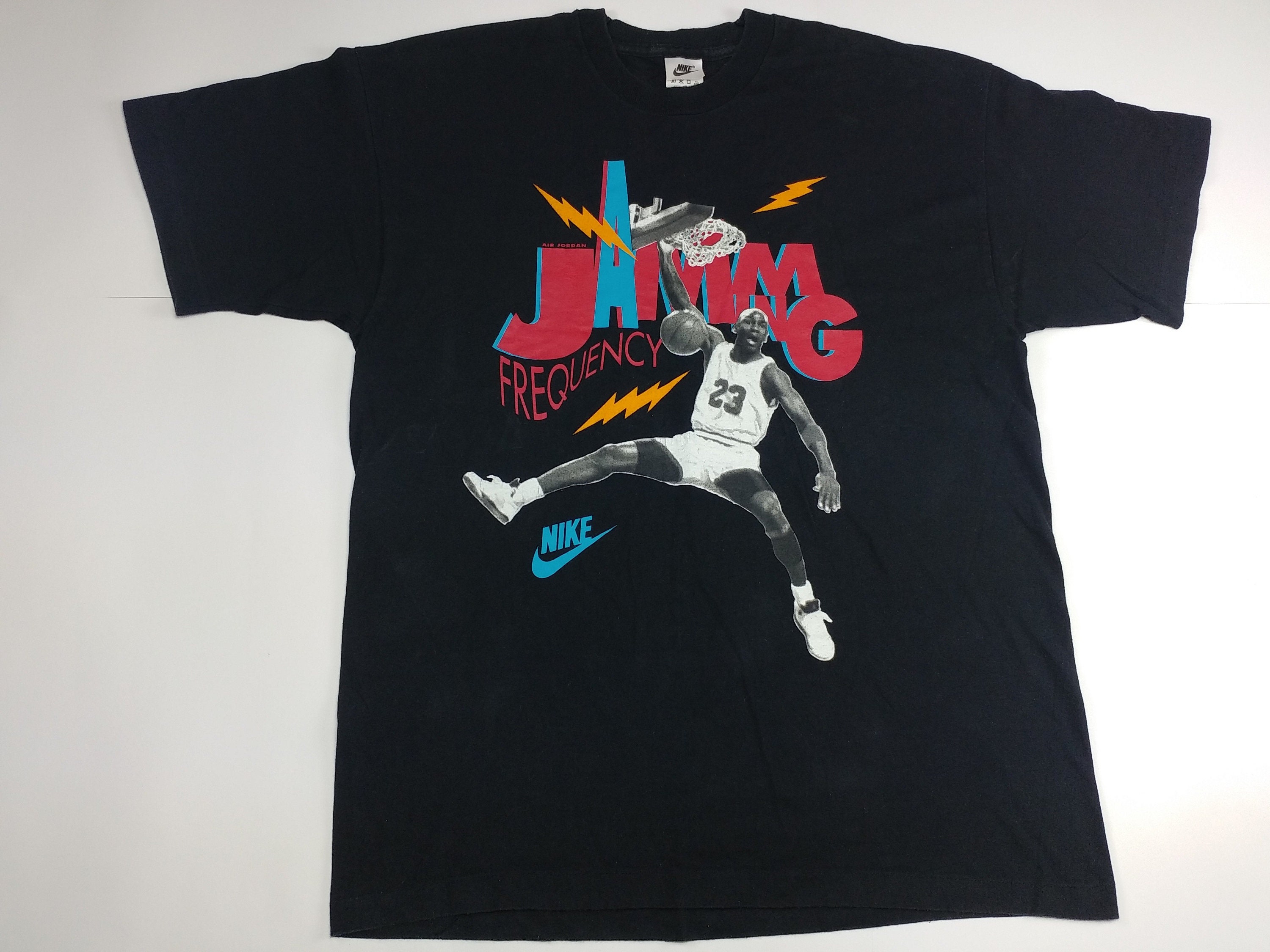 Nike Air Jordan T-shirt Black Vintage Basketball Jersey Old 