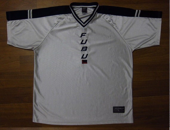 FUBU jersey, gray vintage hip hop t-shirt, 90s hip