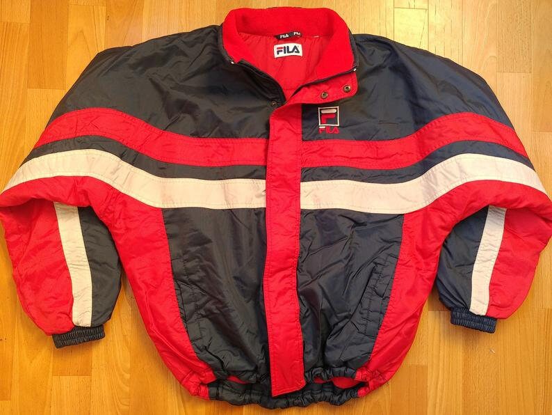 FILA Jacket Red Vintage Nylon Windbreaker Jacket 90s Hip-hop | Etsy