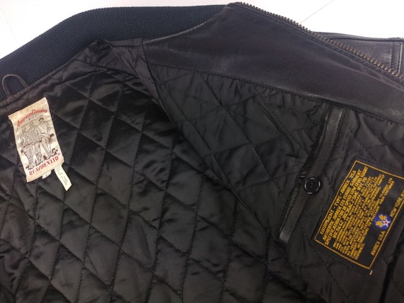 AVIREX leren jas zwarte vintage jas jaren 90 hiphop kleding AVIREX leren jas zwarte vintage jas jaren 90 hiphop kleding