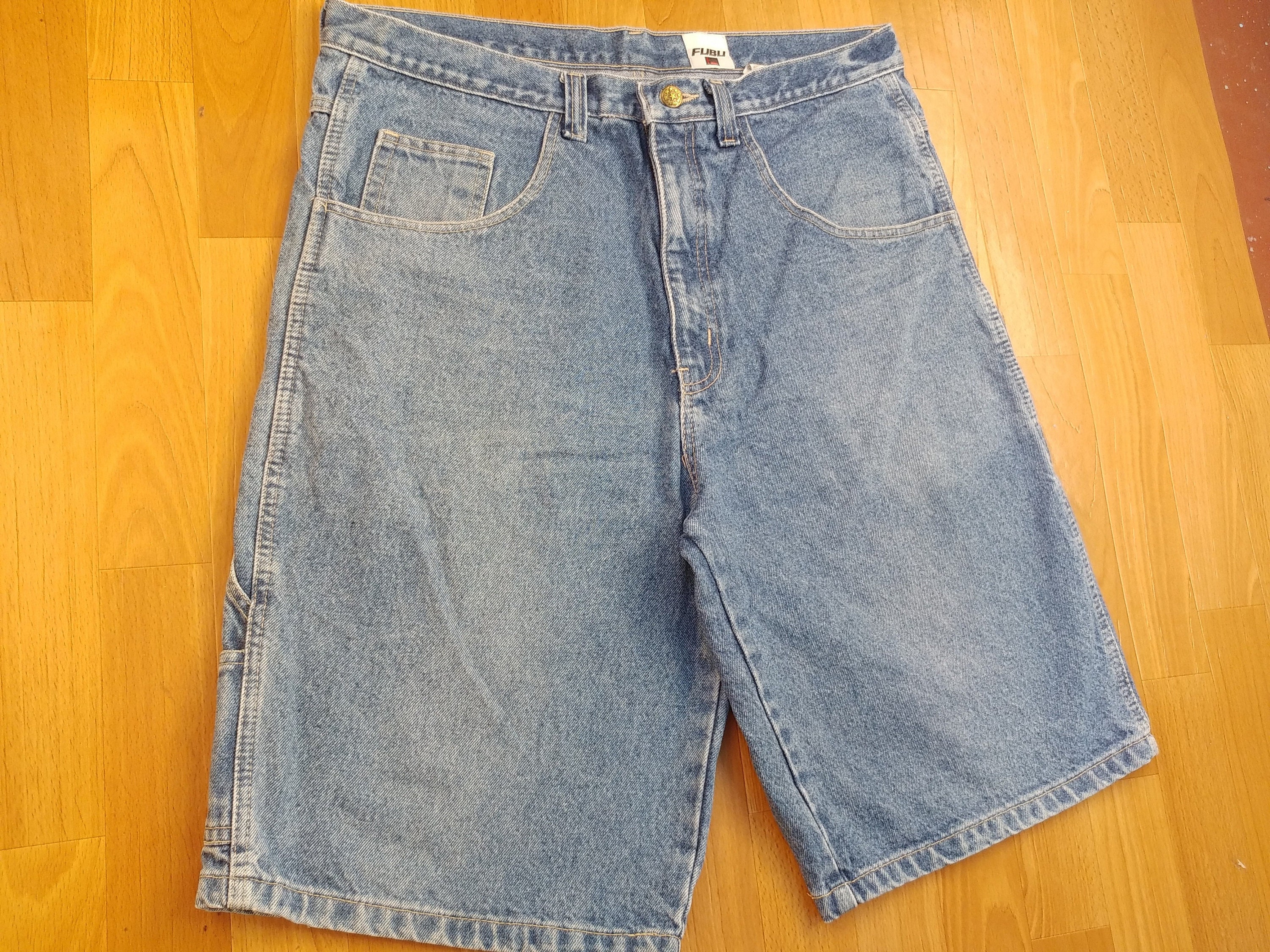 FUBU shorts vintage baggy denim shorts old school light | Etsy