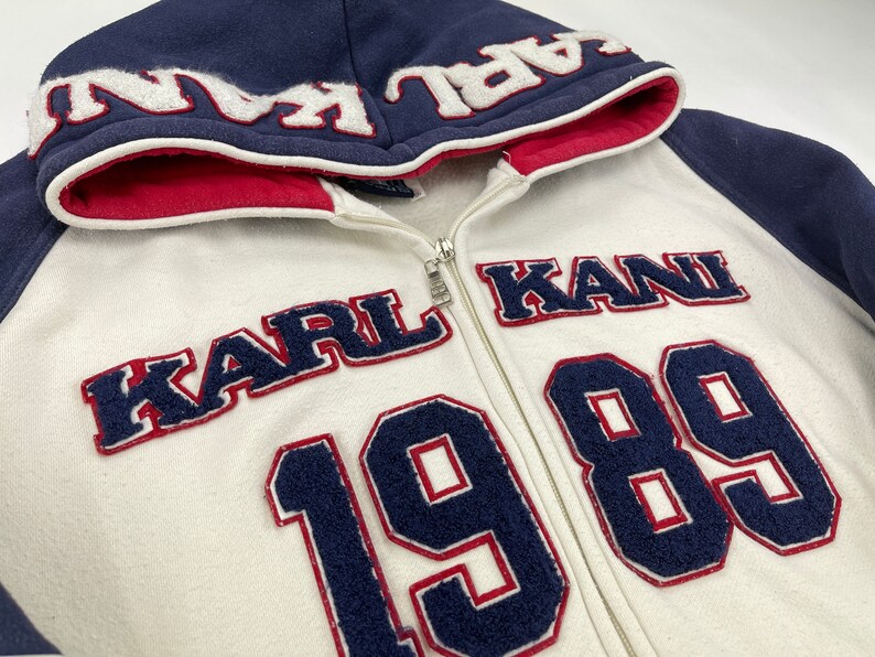 Pull à Capuche Karl Kani Oldschool - Noir Brillant - Taille XL - Occasion Très Bon État