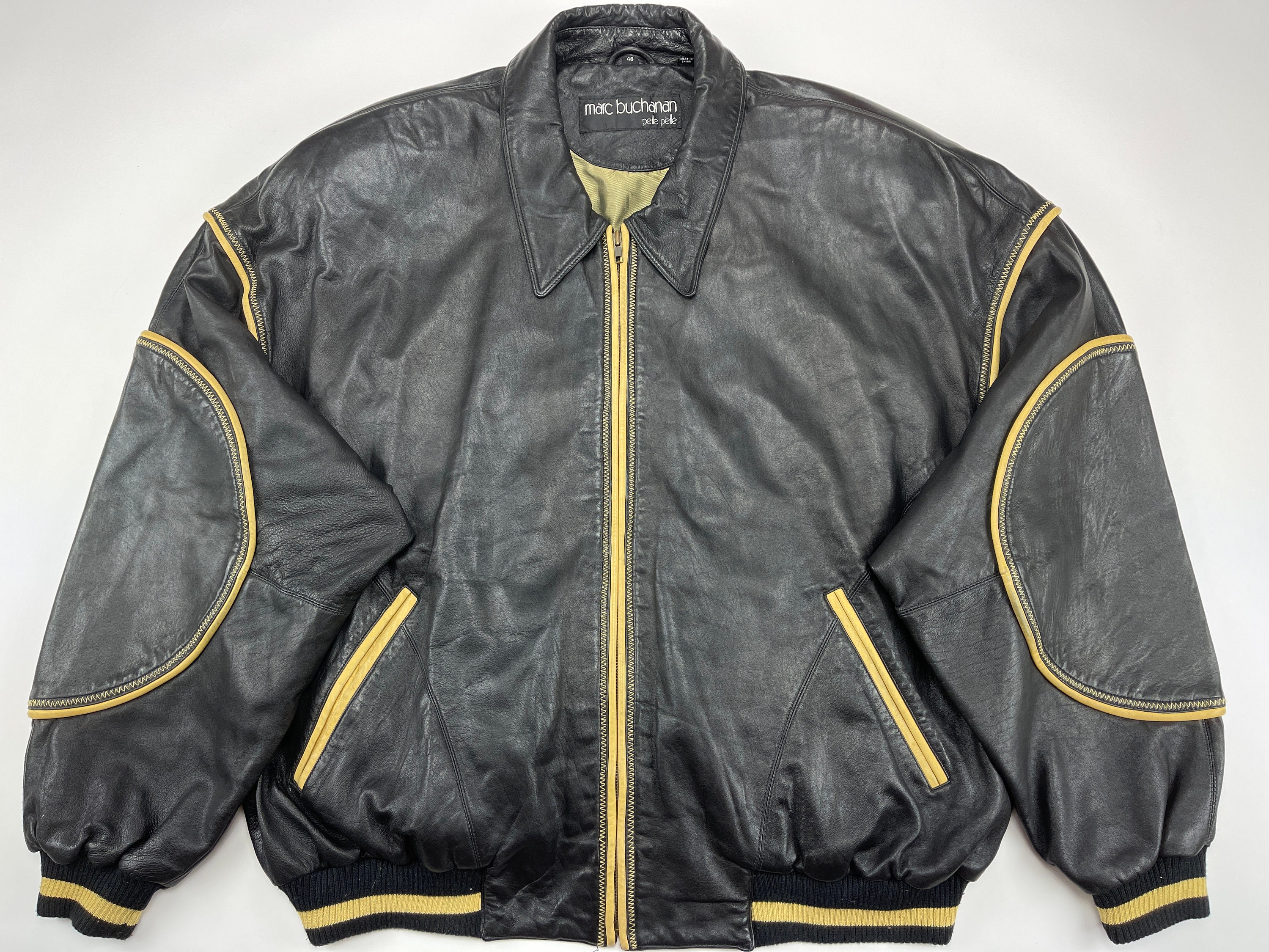 Pelle Pelle leather jacket, Marc Buchanan, vintage coat, 90s hip 