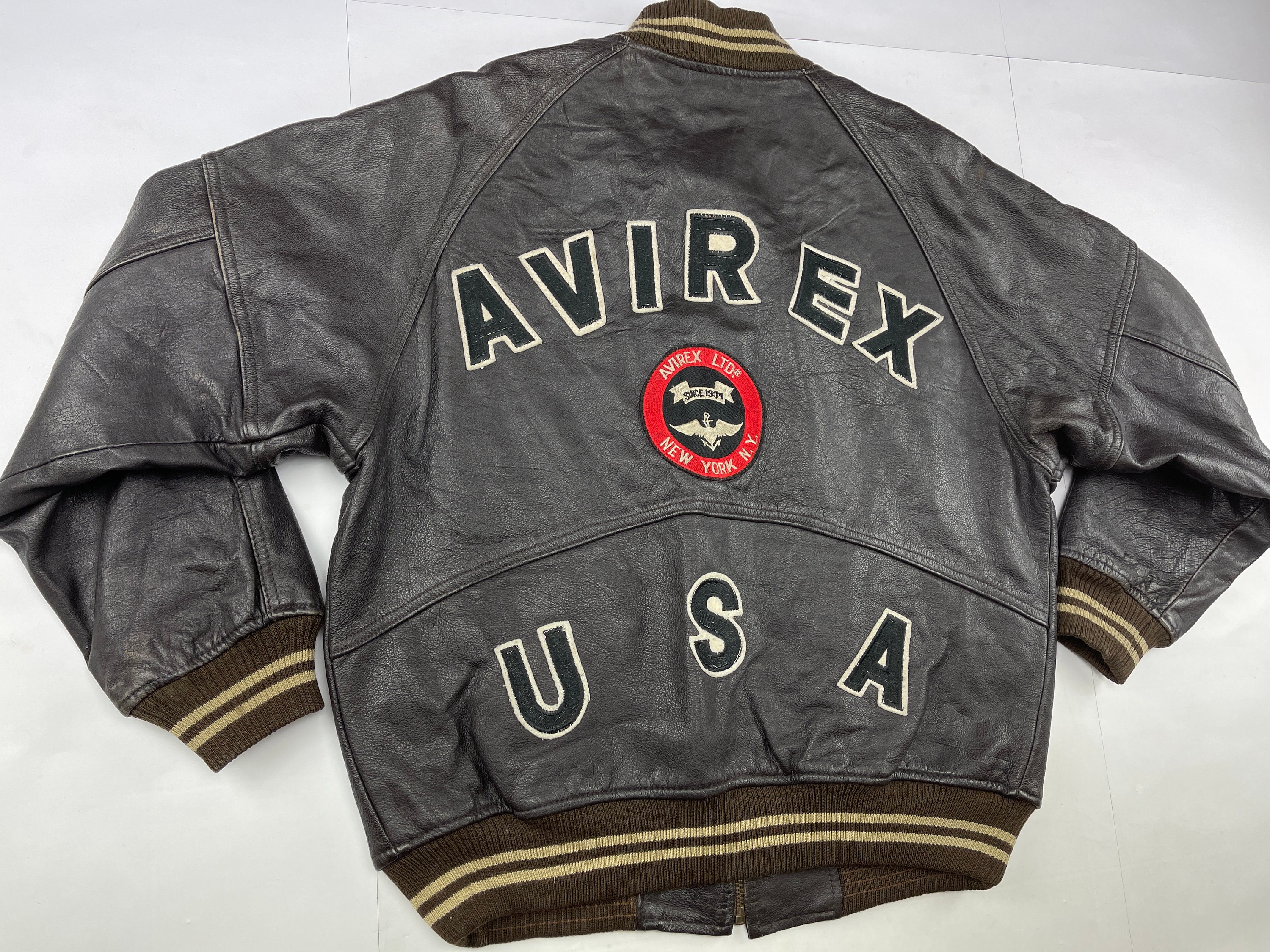 Vintage Avirex Usa Leather Jacket Avirex Us Air Force US Army Australia ...